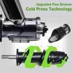 OLIXIS Cold Press Juicer, Slow Masticating Juicer Machines with Extra Wide Feed Chute, High Juice Yield and Easy to Clean for Whole Vegetables & Fruits, Charcoal