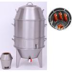 TECHTONGDA Stainless Steel Duck Oven Commercial Charcoal Roast Duck Oven, 23.6x23.6x53in Chicken Duck Roaster Cooker with 15 Hooks 20 Tail Pins