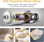 7.5QT Stand Mixer, 660W Powerful Electric Dough Mixer, 10-Speed Tilt-Head Kitchen Mixer with Stainless Steel Bowl, Whisk, Dough Hook, Beater, Splash Guard, Easy Clean, for Baking & Cooking