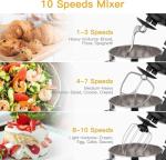 7.5QT Stand Mixer, 660W Powerful Electric Dough Mixer, 10-Speed Tilt-Head Kitchen Mixer with Stainless Steel Bowl, Whisk, Dough Hook, Beater, Splash Guard, Easy Clean, for Baking & Cooking