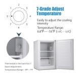 Antarctic Star 3.0 Cu.Ft Upright Freezer, Compact Mini Freezer with Reversible Door, 7-Temp Control, Removable Shelves, Stainless Steel for Dorm, Home, Office, White