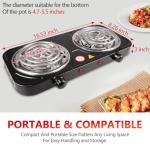 Timoau Electric Countertop Burner, Double Burner, 2000W Induction Cooktop, Portable Electric Hot Plate, 5 Level Adjustable Temperature Control Cooking Ranges for Home Dorm Camping Cooking