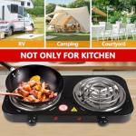 Timoau Electric Countertop Burner, Double Burner, 2000W Induction Cooktop, Portable Electric Hot Plate, 5 Level Adjustable Temperature Control Cooking Ranges for Home Dorm Camping Cooking