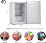 Antarctic Star 3.0 Cu.Ft Upright Freezer, Compact Mini Freezer with Reversible Door, 7-Temp Control, Removable Shelves, Stainless Steel for Dorm, Home, Office, White