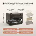 Our Place Large Wonder Oven Pro | 8-in-1 Digital Countertop Oven with Large 32Qt quarts | Non-toxic, Quartz & Stainless Steel | Air Fry, Toast, Roast, Bake, Broil, Reheat & Dehydrate | Char