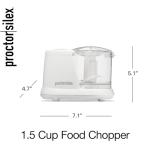 Proctor Silex Durable Electric Vegetable Chopper & Mini Food Processor for Chopping, Puree & Emulsify, 1.5 Cup, White