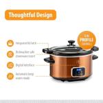 Toastmaster 4-Quart Digital Slow Cooker with Locking Lid - Food Warmer for Dip, Soups, Parties, Meal Preparation & More - Copper