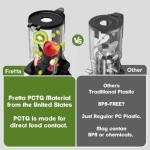 Fretta Cold Press Juicer Machines Slow Masticating Juicer Machines with 1.1 L Large Feed Chute Fit Whole Fruits and Vegetables Easy Clean Self Feeding,High Juice Yield,BPA Free (Ink-black)