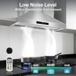 48 inch Range Hood Wall Mount, 1500 CFM with 4-Speed Gesture Sensing & Touch Control, Stainless Steel Ducted Kitchen Stove Vent Hoods with 4 LED Lights, Time Setting, Dishwasher-Safe Baffle Filters