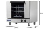 Moffat Turbofan Full Size Countertop Electric Convection Oven, Single Deck, Manual Control, 208v/50/60/1ph