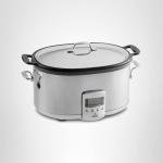 All-Clad Stainless Steel Electric Slow Cooker 7-Quart, Programmable LCD Timer, Aluminum Insert, Slow Cookers, Small Kitchen Appliances, Silver