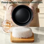 CHACEEF Mini Rice Cooker 2 Cups Uncooked, 1.2L Rice Cooker Small, Portable Non-Stick Small Travel Rice Maker, BPA Free, Smart Control Multifunction Cooker with 24 Hours Timer Delay & Keep Warm Function, Green