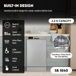Equator 18 in Dishwasher 10 place+Wine Rack 3.4g QUIET 51 dB 110V E-Star ADA in Silver