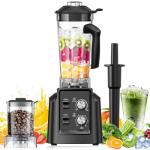 Blender, Blender for Smoothies with 68Oz. Pitcher and 20Oz. Grinder, 28000 RPM Countertop Blenders for Kitchen, Ice Crushing, Frozen Fruits, Timing Setting, Speed Adjustable, Black