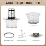 Kitchen in the box Mini Food Processors,400W Powerful Mini Meat Grinder & Food Chopper,Electric Vegetable Chopper with One 3 Cup Bowl & S Blades for Meat/Fish/Vegetable/Baby Food,3cup(1bowl)