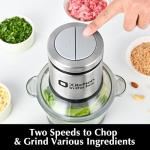 Kitchen in the box Mini Food Processors,400W Powerful Mini Meat Grinder & Food Chopper,Electric Vegetable Chopper with One 3 Cup Bowl & S Blades for Meat/Fish/Vegetable/Baby Food,3cup(1bowl)
