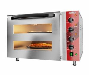 CROSSON Commercial Double Deck 18 Inch Countertop Electric Pizza Oven with 15mm Thick Pizza Stone, Indoor Pizza Bakery Oven for Commercial Use Only,240V/4500W