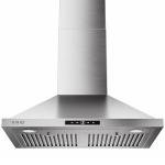 VIKIO HOME Wall Mount Range Hood 30 inch, 580 CFM, Ducted/Ductless Convertible, Stainless Steel Kitchen Vent Hood with 3-Speed Fan and LED Lights