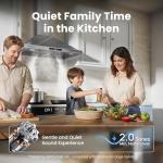 VIKIO HOME Wall Mount Range Hood 30 inch, 580 CFM, Ducted/Ductless Convertible, Stainless Steel Kitchen Vent Hood with 3-Speed Fan and LED Lights