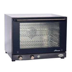 Cadco OV-023 23-5/8" Half-Size Countertop Convection Oven for Restaurant Hotel Food Truck Concession Kiosk, (4) Half-Size Sheet Pan Capacity and Manual Controls, Stainless Steel, 208/240V, NSF