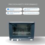 Cadco OV-023 23-5/8" Half-Size Countertop Convection Oven for Restaurant Hotel Food Truck Concession Kiosk, (4) Half-Size Sheet Pan Capacity and Manual Controls, Stainless Steel, 208/240V, NSF