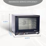 Cadco OV-023 23-5/8" Half-Size Countertop Convection Oven for Restaurant Hotel Food Truck Concession Kiosk, (4) Half-Size Sheet Pan Capacity and Manual Controls, Stainless Steel, 208/240V, NSF