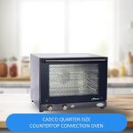 Cadco OV-023 23-5/8" Half-Size Countertop Convection Oven for Restaurant Hotel Food Truck Concession Kiosk, (4) Half-Size Sheet Pan Capacity and Manual Controls, Stainless Steel, 208/240V, NSF