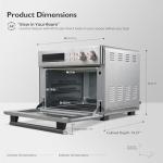 VAL CUCINA Infrared Heating Air Fryer Toaster Oven, Extra Large Countertop Convection Oven 10-in-1 Combo, 6-Slice Toast, Enamel Baking Pan Easy Clean with Recipe Book, Brushed Stainless Steel Finish