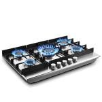 Eascookchef 30 inch Gas Cooktop, Gas Stove Top with 5 High Efficiency Burners, Bulit-in Stainless Steel Gas Hob for Kitchen, NG/LPG Convertible Gas Stovetop, Thermocouple Protection