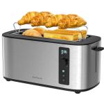 Anfilank Toaster 4 Slice Long Extra Wide Slot 1.5" with Countdown Timer, 6 Browning Settings, Built-in Warming Rack, Bagel/Cancel/Defrost Functions, Removable Crumb Tray-Stainless Steel