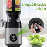 EanOruus Cold Press Juicer, 5.8" Wide Feed Chute Juice Extractor Machine with 400W, High Juice Yield, Slow Masticating Juicer for Whole Vegetables & Fruits, Dark Grey