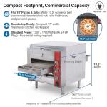 EASYROSE 10.5″ Commercial Conveyor Pizza Oven, 1700W 120V Countertop Electric Oven with 10.5-Inch Belt, 5-15P Plug, for Fast Baking (60Hz)