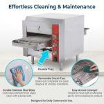 EASYROSE 10.5″ Commercial Conveyor Pizza Oven, 1700W 120V Countertop Electric Oven with 10.5-Inch Belt, 5-15P Plug, for Fast Baking (60Hz)