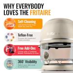 Non Toxic Air Fryer™ - Glass AirFryer 5 Quart w/ 360 Visibility, Self-Cleaning, 400F Vortex Air Fryer for Even Cooking, BPA-Free Teflon Free, 9-in-1 Functions, Rotisserie, Roast, Bake, White