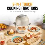 Non Toxic Air Fryer™ - Glass AirFryer 5 Quart w/ 360 Visibility, Self-Cleaning, 400F Vortex Air Fryer for Even Cooking, BPA-Free Teflon Free, 9-in-1 Functions, Rotisserie, Roast, Bake, White