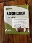 Slow Cooker Liners 20pcs, Large 13“ x 21” Disposable Cooking Bags for 3QT to 8QT Slow Cookers, Cooking Tray for Oval and Round Pots (20)