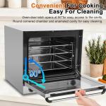 Culistra Commercial Covection Oven, 66Qt/62L, Half-Size Electric Convection Oven Contertop, 1750W, Enameled, Stainless Steel Chamber, 4-tier Toaster, for Catering, Bakeries, Hotel, CSA Certification