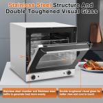 Culistra Commercial Covection Oven, 66Qt/62L, Half-Size Electric Convection Oven Contertop, 1750W, Enameled, Stainless Steel Chamber, 4-tier Toaster, for Catering, Bakeries, Hotel, CSA Certification