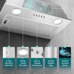 Zomagas Range Hood Insert 20 Inch, Built-in Kitchen Hood 600CFM, Ducted/Ductless Convertible, Vent Hood Insert w/Mesh Filter, Push Button Control, Stainless Steel Range Hood w/ 3 Speed Fan