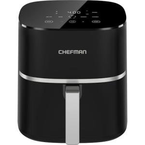 Chefman TurboX 4-in-1 Air Fryer, 5-Quart Airfryer for Extra Crispy Chicken, Fries, Wings, and More, Air Fry, Bake, Reheat, and Frozen Functions, Digital Touch Controls, Dishwasher Safe