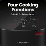 Chefman TurboX 4-in-1 Air Fryer, 5-Quart Airfryer for Extra Crispy Chicken, Fries, Wings, and More, Air Fry, Bake, Reheat, and Frozen Functions, Digital Touch Controls, Dishwasher Safe