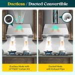 Zomagas Range Hood Insert 20 Inch, Built-in Kitchen Hood 600CFM, Ducted/Ductless Convertible, Vent Hood Insert w/Mesh Filter, Push Button Control, Stainless Steel Range Hood w/ 3 Speed Fan