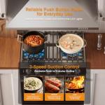 SOONYE 450 CFM 30 inch Range Hood, Stainless Steel Wall Mount Vent Hood, Convertible to Ductless/Ducted with LED Lights, 3 Speed Exhaust Fan