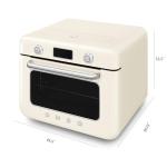 SMEG COF01Countertop Combi Oven - Multi-Function Grill, Air Fry, Steam, Bake, Convection, Defrost, and Warm, 10 Cooking Functions - Made In Italy (Cream)