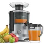 NEWBULIG Centrifugal Juicer, 600W Juicer Machine with Feed Chute & 17,000 RPM, 3-Speed Juice Extractor for Whole Fruits Vegetables, Easy to Clean, BPA-Free, Silver