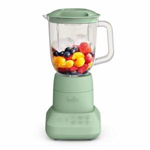 bella 10 Speed Countertop Blender, Juicer & Smoothie Maker, Fits-anywhere™ Kitchenware, Slim Flip & Store Design, Dishwasher Safe 48oz Capacity Pitcher & Lid, Stainless Steel Blade, 450 Watt, Seaglass