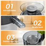 NEWBULIG Centrifugal Juicer, 600W Juicer Machine with Feed Chute & 17,000 RPM, 3-Speed Juice Extractor for Whole Fruits Vegetables, Easy to Clean, BPA-Free, Silver