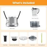 NEWBULIG Centrifugal Juicer, 600W Juicer Machine with Feed Chute & 17,000 RPM, 3-Speed Juice Extractor for Whole Fruits Vegetables, Easy to Clean, BPA-Free, Silver