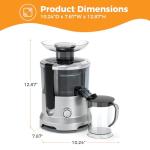 NEWBULIG Centrifugal Juicer, 600W Juicer Machine with Feed Chute & 17,000 RPM, 3-Speed Juice Extractor for Whole Fruits Vegetables, Easy to Clean, BPA-Free, Silver