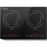 Induction Cooktop with 2 Burners, Horizontal Electric Stove, Built-In Induction Cooker, 1800W Sensor Touch Electric Cooktop, 18 Power Levels, Timer, Safety Lock, 120V, 20 Inch